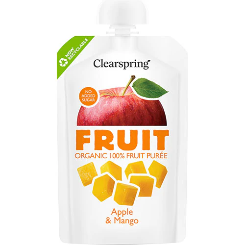 Clearspring Frugtpuré Økologisk 100 g | Æble & Mango