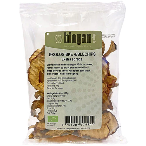 Biogan Økologiske Æblechips | 75 g