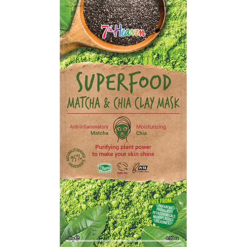 Earth Kiss Ansigtmaske Superfood Matcha & Chia 7th Heaven | 10 g