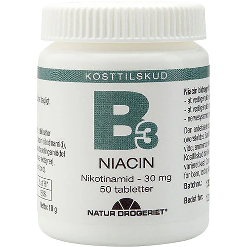Natur-Drogeriet Niacin (Amid) B3 30 Mg | 50 tabletter