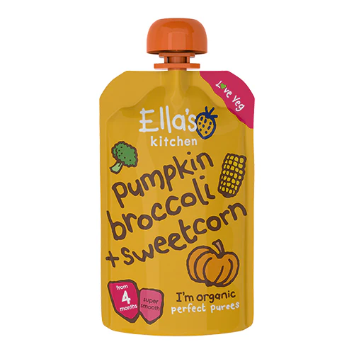 Ellas Kitchen Babymos græskar, broccoli & søde majs 4 mdr Økologisk | 120 g