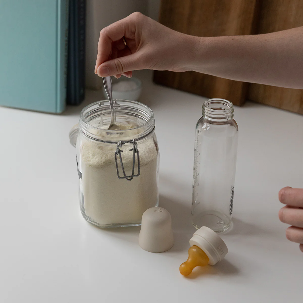 BIBS Baby Glass Bottle Complete Set Latex 225ml Ivory - Image 3