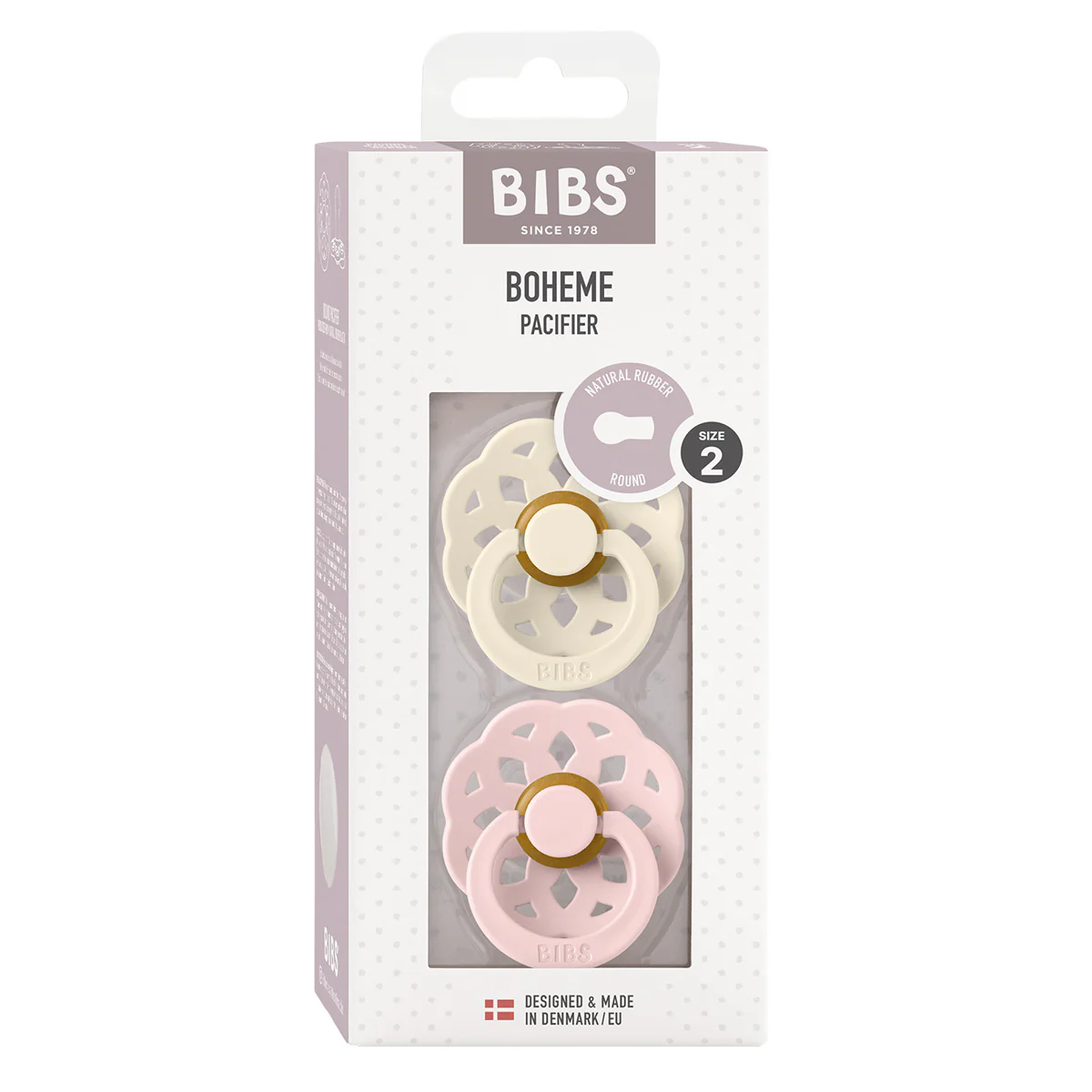 BIBS Boheme Latex Size 2 Ivory/Blossom 2 PACK - Image 2