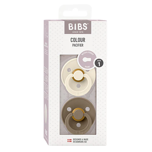 BIBS Colour Latex Ivory/Dark Oak | Size 1 - 2 PACK