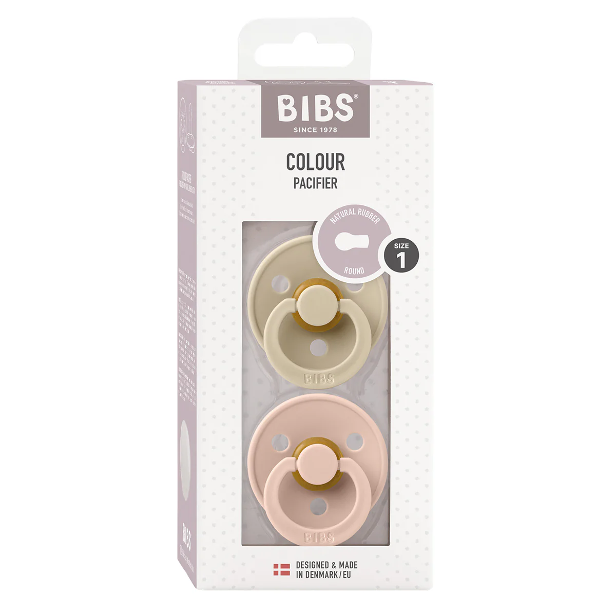 BIBS Colour Latex Size 1 Vanilla/Blush 2 PACK - Image 2