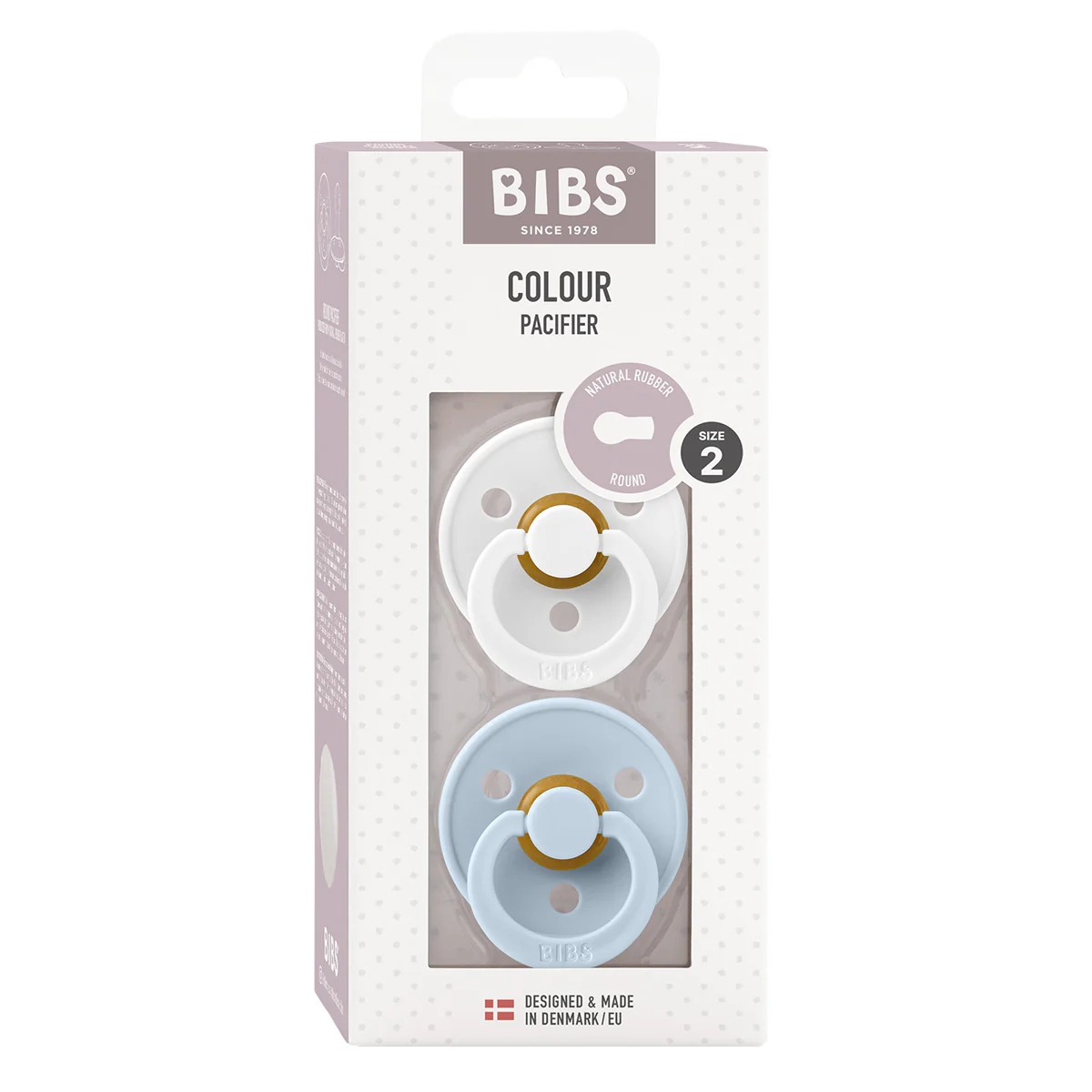 BIBS Colour Latex Size 2 White/Baby Blue 2 PACK - Image 2