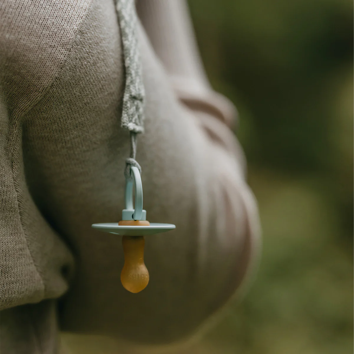 BIBS Pacifier Clip Braided Sage/Ivory - Image 3