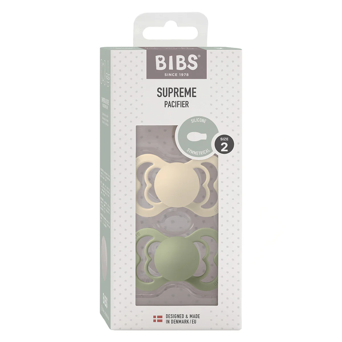 BIBS Supreme Silicone Ivory/Sage | Size 2 - 2 PACK - Image 2
