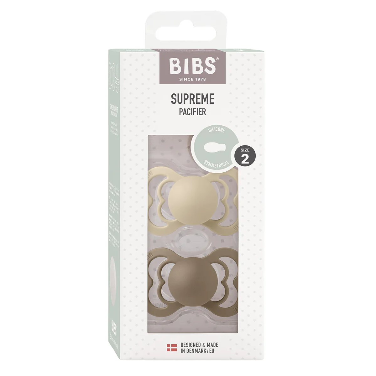 BIBS Supreme Silicone Vanilla/Dark Oak | Size 2 - Image 3