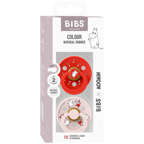 BIBS X Moomin Dancing Latex Size 2 Candy Apple mix | 1 Pakke