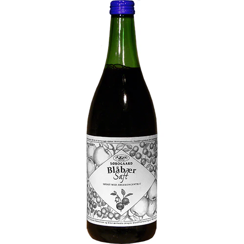 Søbogaard Blåbærsaft Sødet M. Æble Økologisk | 73 cl
