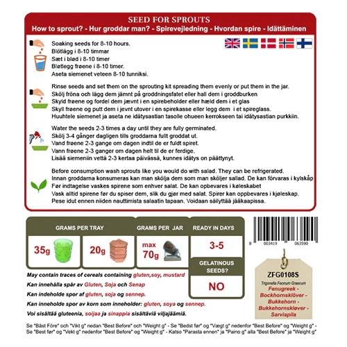 GEO Bukkehornsfrø Til Spiring Økologisk | 300 g - Image 2