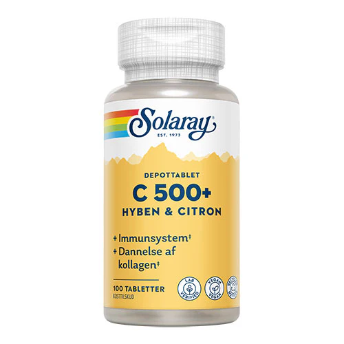 Solaray C-vitamin C500+ Hyben & Citron | 100 tabletter