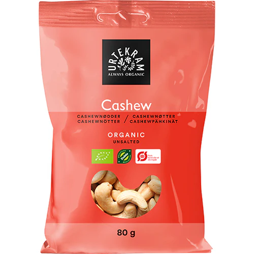 Urtekram Cashewnødder Hele Økologisk | 80 g