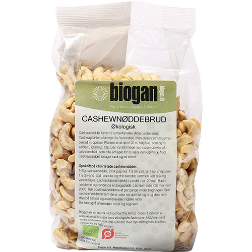 Biogan Cashewnødder I Brud Økologisk | 500 g