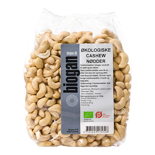 Biogan Økologiske Cashewnødder | 750 g