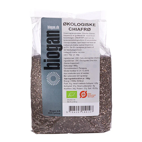 Biogan Økologiske Chiafrø | 500 g