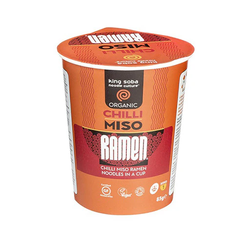 King Soba Chili Miso Ramen Instant Cup Økologisk | 85 g