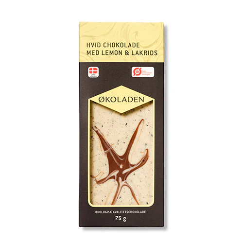 Økoladen Chokolade Hvid Lemon/lakrids Økologisk | 75 g