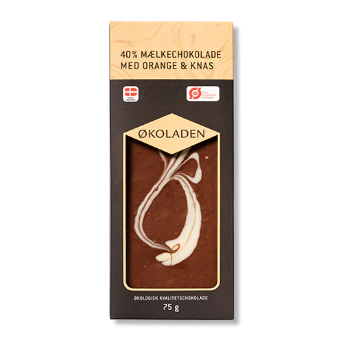 Økoladen Chokolade Mælk Orange/knas Økologisk 40% | 75 g