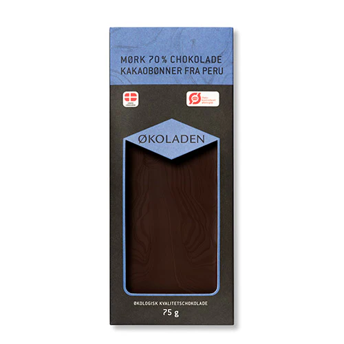 Økoladen Chokolade Mørk 70% Økologisk Kakaobønner Fra Peru | 75 g