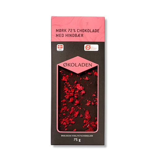 Økoladen Chokolade Mørk Hindbær 72% Økologisk | 75 g