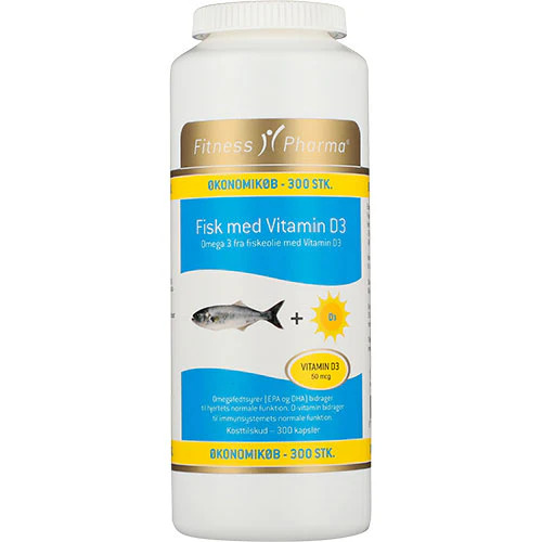 Fitness Pharma Fisk Med Vitamin D3 | 300 kapsler