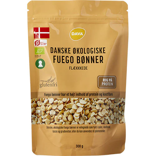 DAVA Flækkede Fuego bønner Økologisk | 300 g