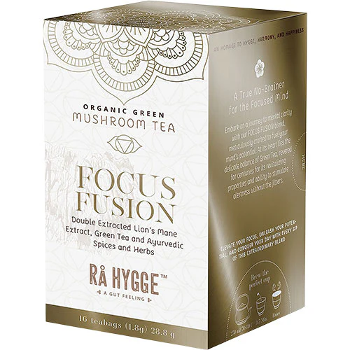 Rå Hygge Focus Fusion - Lion's Mane Green Tea Økologisk | 16 breve