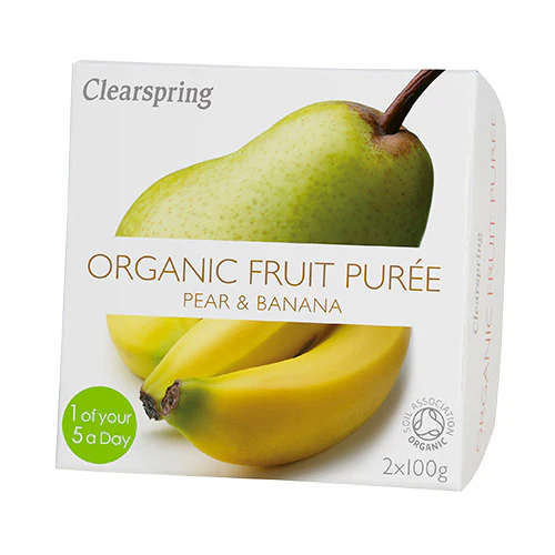 Clearspring Frugtpuré Økologisk 200 g | Banan Og Pære