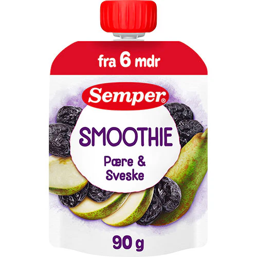 Semper Frugtsmoothie Med Pære Og Svesker Fra 6 Mdr. | 90 g