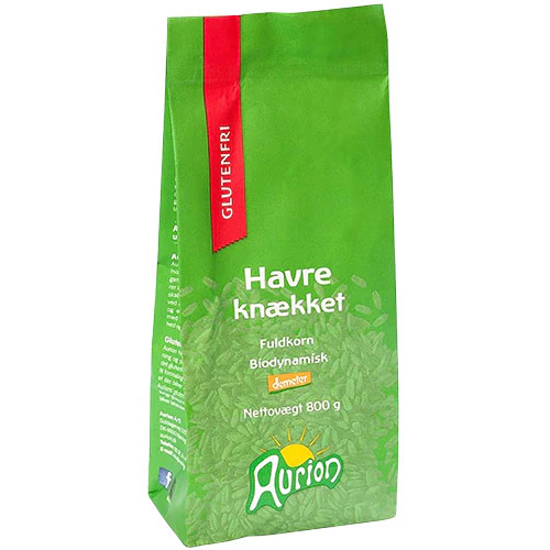 Aurion Glutenfri Knækket Havre Økologisk Demeter | 800 g