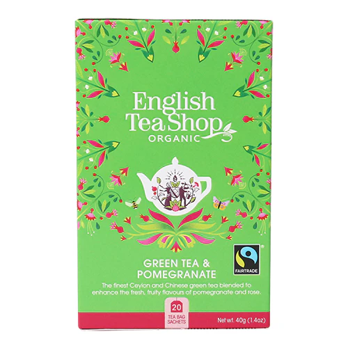 English Tea Shop Green Tea & Pomegranate Økologisk | 20 breve