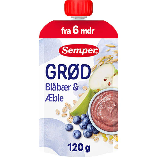Semper Grød Med Blåbær Og Æble Fra 6 Mdr. | 120 g