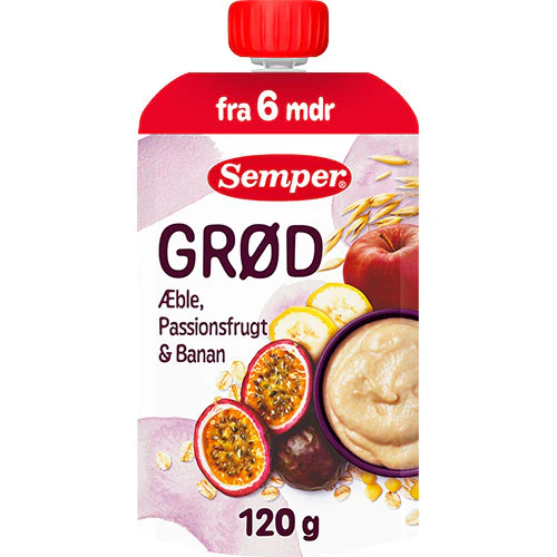 Semper Grød Med Passionsfrugt, Æble Og Banan Fra 6 Mdr. | 120 g