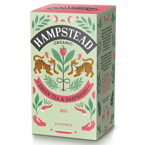 Hampstead Tea Grøn Te & Hindbær Økologisk | 20 breve