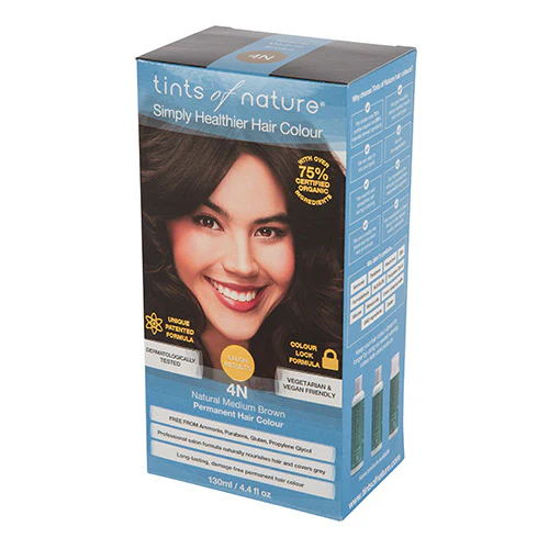 Tints of Nature Permanent Hårfarve | Naturlig Medium Brun 4N