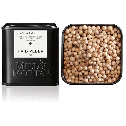 Mill & Mortar Hvid Peber Hel Økologisk | 50 g