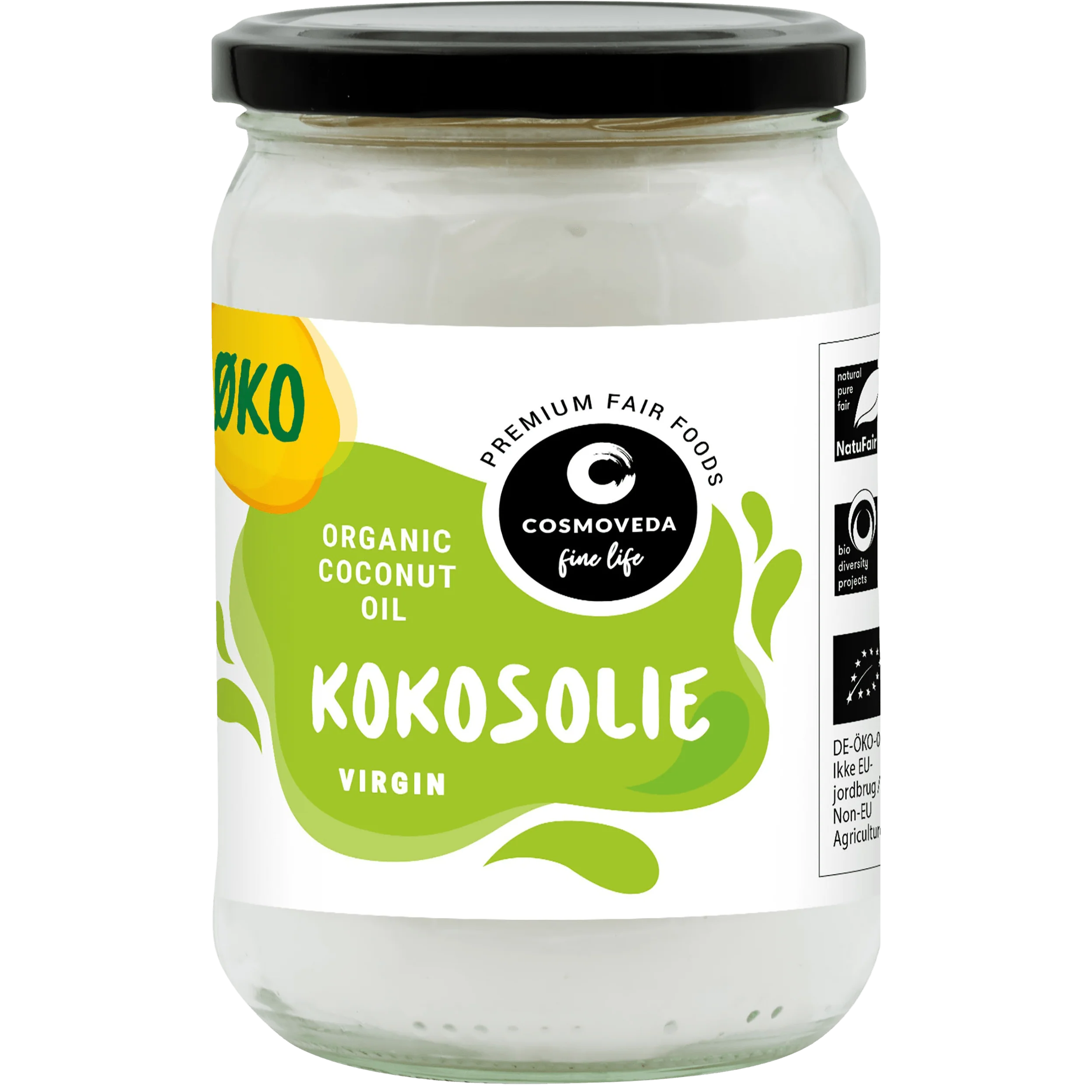 Cosmoveda Jomfru Kokosolie Økologisk | 550 ml