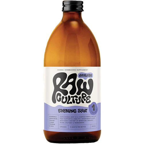 Raw Culture Kombucha Evening Shot Økologisk | 500 ml