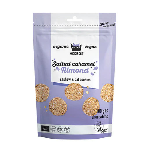 Kookie Cat Økologisk 100 g | Salted Karamel Mandel
