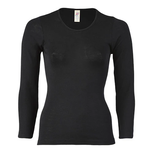 Engel Natur Bluse Merinould & Silke Black | Str. 34/36