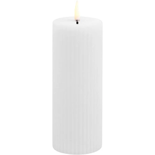 Uyuni lighting LED grooved Bloklys, Nordic White, Smooth, 5,8x15
