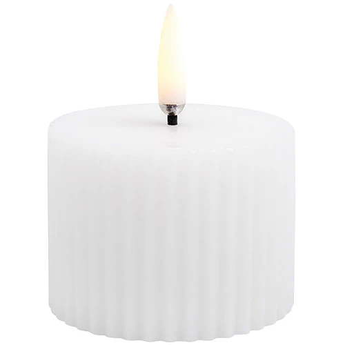 Uyuni lighting LED grooved Bloklys, Nordic White, Smooth, 5,8x4,5