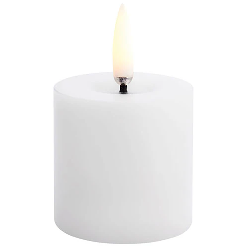 Uyuni lighting LED melted Bloklys, Nordic White, Smooth, 5x4,5 cm