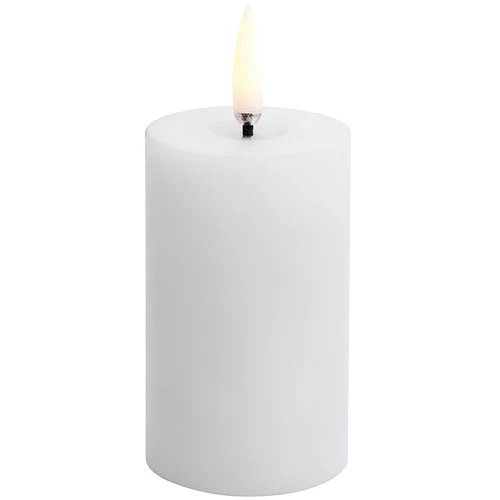 Uyuni lighting LED melted Bloklys, Nordic White, Smooth, 5x7,5 cm