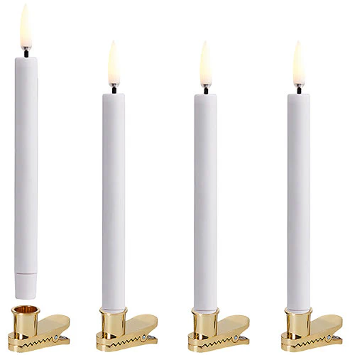 Uyuni lighting LED mini Kronelys w. clip, 4-pack, 1,3x13,8 cm