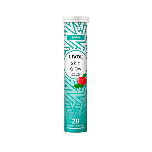 Livol Brusetablet Skin Glow M. Æble Og Mint | 20 tabletter