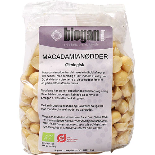Biogan Macadamianødder Rå Økologisk | 400 g