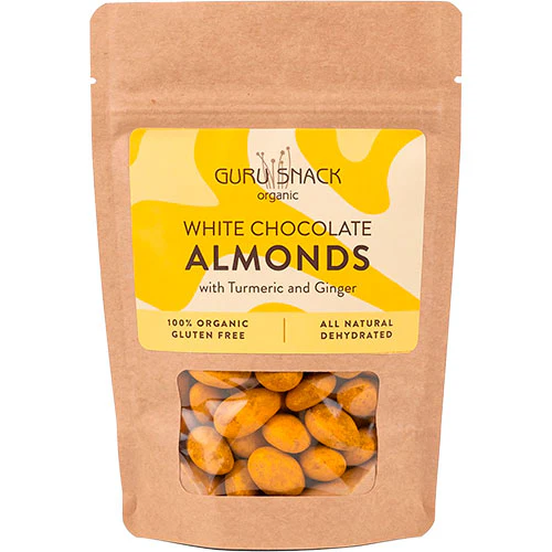 Guru Snack Mandler med hvid chokolade, gurkemeje & ingefær Økologisk | 100 g